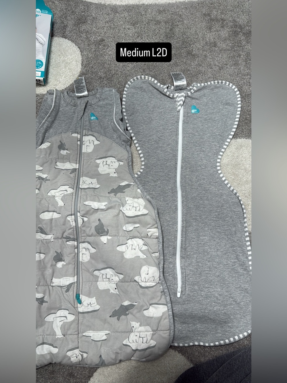 Grey Love To Dream Baby Sleep Sack Swaddle - Soft Zippered Kids Pajamas